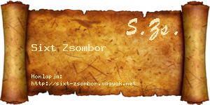 Sixt Zsombor névjegykártya